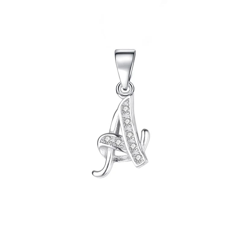 925 Silver Letter CZ Pendant DIY Wedding Jewelry DA1990