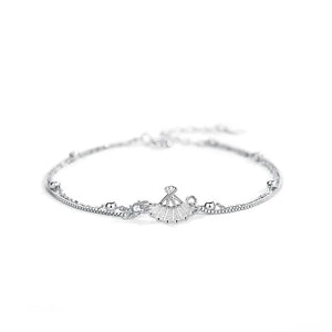 TrustDavis 925 Silver CZ Chain Bracelet For Teen Girls