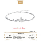 TrustDavis 925 Silver CZ Chain Bracelet For Teen Girls