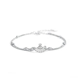 TrustDavis 925 Silver CZ Chain Bracelet For Teen Girls