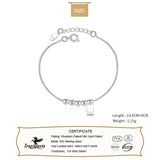 925 Sterling Silver Round Bead Box Chain Bracelet For Daughter Teen Girls