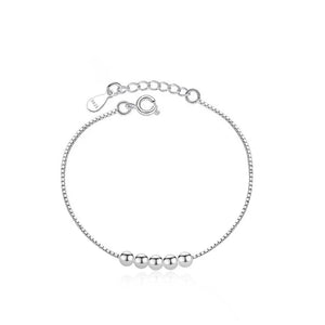 925 Sterling Silver Round Bead Box Chain Bracelet For Daughter Teen Girls