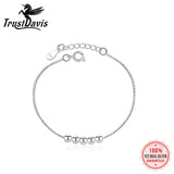 925 Sterling Silver Round Bead Box Chain Bracelet For Daughter Teen Girls