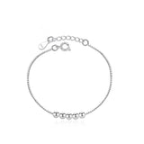 925 Sterling Silver Round Bead Box Chain Bracelet For Daughter Teen Girls