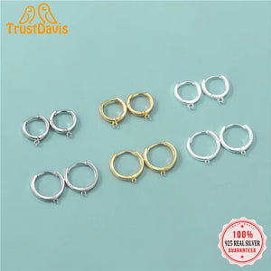 Davis 925 Sterling Silver Ball Hanger Earrings for Women DIY Jewelry