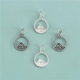 TrustDavis 925 Silver Mountain Charm Pendant DIY Jewelry