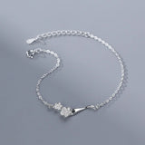 TrustDavis 925 Sterling Silver Peach Blossom Chain Bracelet for Girls