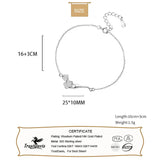 TrustDavis 925 Sterling Silver Peach Blossom Chain Bracelet for Girls