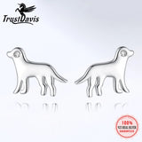 TrustDavis 925 Sterling Silver Dog Stud Earring for Teen Girls DK009