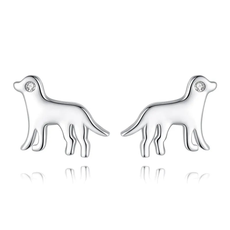 TrustDavis 925 Sterling Silver Dog Stud Earring for Teen Girls DK009