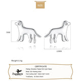 TrustDavis 925 Sterling Silver Dog Stud Earring for Teen Girls DK009