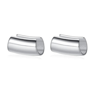 Davis 925 Sterling Silver Smooth Surface Ear Cuff Clip Earrings