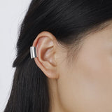 Davis 925 Sterling Silver Smooth Surface Ear Cuff Clip Earrings