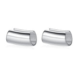 Davis 925 Sterling Silver Smooth Surface Ear Cuff Clip Earrings