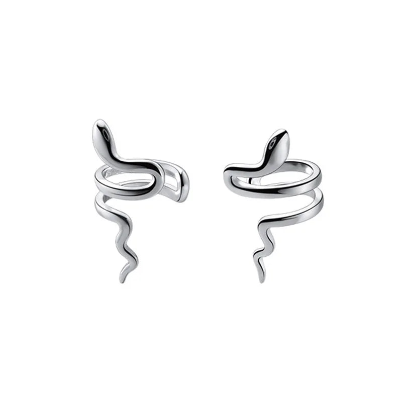 925 Silver Snake Ear Cuff Clip Earrings Women Girl without Piercing DS1135