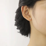 925 Sterling Silver Snowflake CZ Stud Earrings Minimalist Jewelry