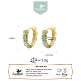 TrustDavis 925 Silver Zircon Hoop Earring Colorful Sparkle LB528