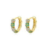 TrustDavis 925 Silver Zircon Hoop Earring Colorful Sparkle LB528