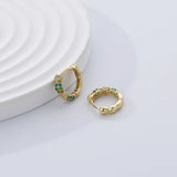 TrustDavis 925 Silver Zircon Hoop Earring Colorful Sparkle LB528