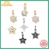 Davis Real 925 Sterling Silver Sparkling Star Necklace Pendant for Women