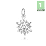 Davis Real 925 Sterling Silver Sparkling Star Necklace Pendant for Women