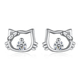 Davis Square CZ Stud Earrings 925 Silver Party Jewelry F01