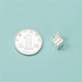 TrustDavis 925 Sterling Silver Square Dice Pendant DIY Necklace Bracelet