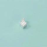 TrustDavis 925 Sterling Silver Square Dice Pendant DIY Necklace Bracelet