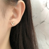 925 Sterling Silver CZ Stud Earrings For Women Party