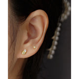 925 Sterling Silver CZ Stud Earrings For Women Party