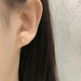 925 Sterling Silver CZ Stud Earrings For Women Party