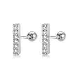 925 Sterling Silver CZ Stud Earrings For Women Party