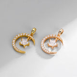 925 Silver Star Moon Pendant DIY Accessories for Kids Jewelry
