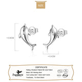 TrustDavis 925 Silver Dolphin Stud Earrings for Daughter Girls Women