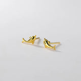 TrustDavis 925 Silver Dolphin Stud Earrings for Daughter Girls Women