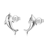 TrustDavis 925 Silver Dolphin Stud Earrings for Daughter Girls Women