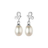925 Silver Butterfly Pearl Dangle Earrings Wedding Fine Jewelry