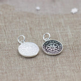 TrustDavis 925 Silver Sweet Round Charm Necklace HY953