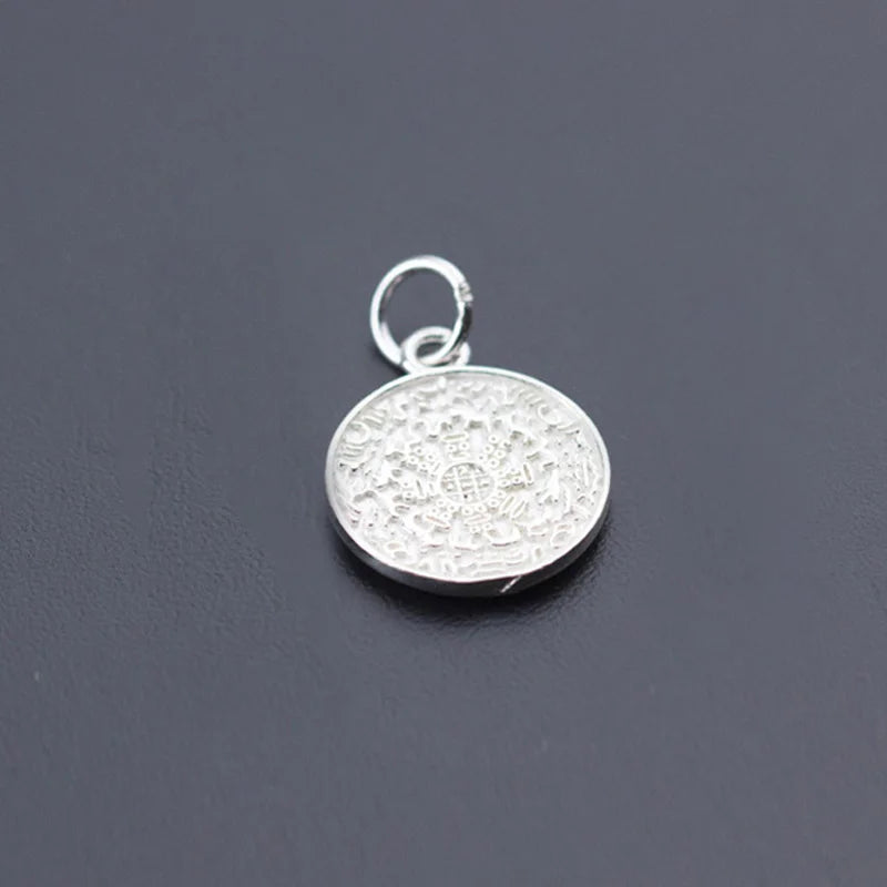 TrustDavis 925 Silver Sweet Round Charm Necklace HY953