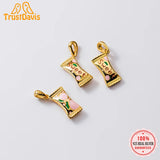 TrustDavis 925 Silver Sweet 18K Candy Pendant DIY Necklace Bracelet Jewelry