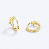TrustDavis 925 Silver Sweet 18K Star Hoop Earrings For Women DG0118