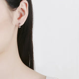 TrustDavis 925 Silver Sweet 18K Star Hoop Earrings For Women DG0118