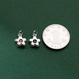 TrustDavis 925 Sterling Silver Red CZ Flower Pendant Necklace