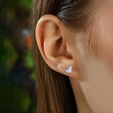TrustDavis 925 Silver Alpaca Charm Stud Earrings