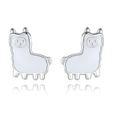 TrustDavis 925 Silver Alpaca Charm Stud Earrings