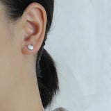 TrustDavis 925 Silver Asymmetric Starfish Shells Stud Earrings DA2157