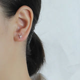 TrustDavis 925 Silver Asymmetric Starfish Shells Stud Earrings DA2157