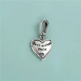 TrustDavis 925 Sterling Silver Sweet Wishes Smile Heart Pendant
