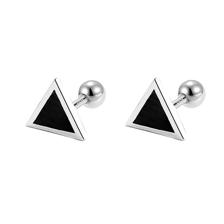 925 Silver Glaze Screw Earring Women Wedding Jewelry