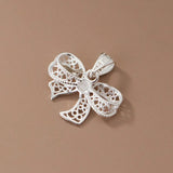 TrustDavis 925 Sterling Silver Bowknot Charm Pendant DIY Necklace